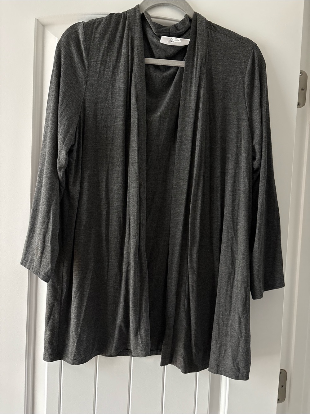 Nine West Charcoal Open Front Drape Cardigan XL Rayon Spandex EUC